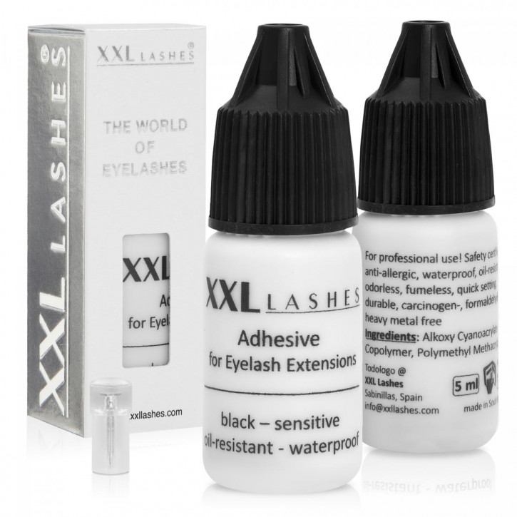 Adesivo per ciglia XXL Lashes - il primo colla per ciglia sensibile e resistente agli olii - nera