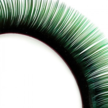 Two-tone Mink-Lashes, black/green, 13 mm