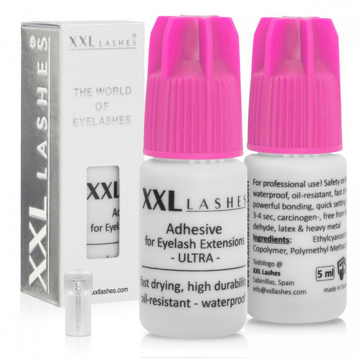 Adesivo per ciglia XXL Lashes xD "Ultra", resistente all'olio, alta durata, asciugatura rapida, impermeabile, 5 ml