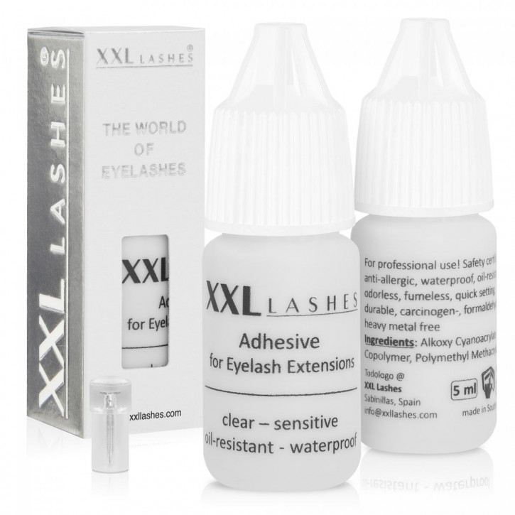 Adesivo per ciglia XXL Lashes - il primo colla per ciglia sensibile e resistente agli olii - trasparente