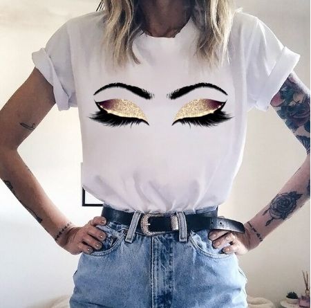 T-shirt con stampa Glamour Lashes